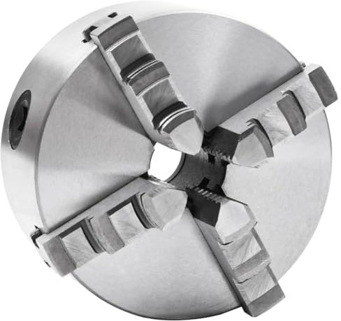 vidaXL Drehfutter 4-Backen Selbstzentrierend Vierbackenfutter Drehbank Backenfutter Drehbankfutter Drehmaschinenfutter 125mm Stahl 3000U/min