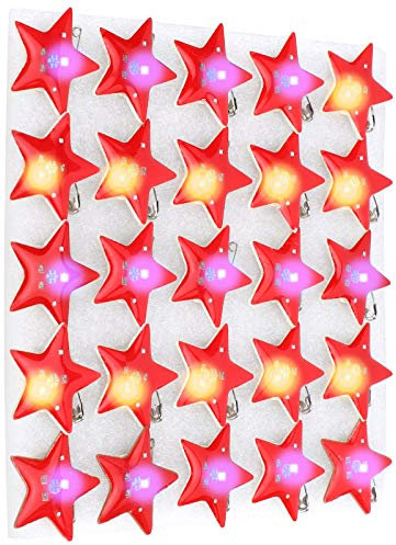 Fünf-Punkt-Stern blinkende LED-Brosche Pin Weihnachtsbroschen DIY Handwerk für Party begünstigt Kinder Kleidung Dekor