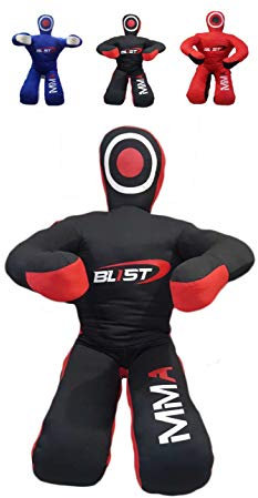 MMA Dummy Judo Grappling Dummy Punching Bag Brazilian BJJ JIU Jitsu Sitting Position Dummy Wrestling Martial Arts Boxing Karate Training Dummy (UNFILLED) (Black Canvas, 177,8 cm (70 Zoll))