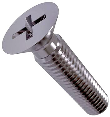 M4x16 Vis à métaux à tête fraisée, boulons Phillips en acier inoxydable, attache à tête plate à encastrement croisés 4mm adaptée au métal, à la construction, à l'installation, au bricolage (25 pcs)
