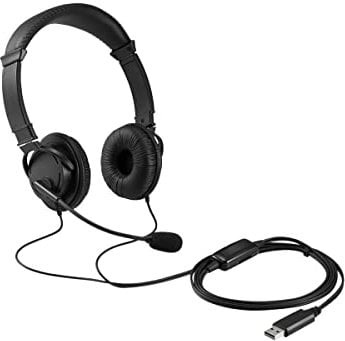 Kensington USB Hi-Fi Headphones with Mic and Volume Control, Features Rotating Noise-Cancelling Microphone, Adjustable Universal Headband Fits All Ages (K33065WW)