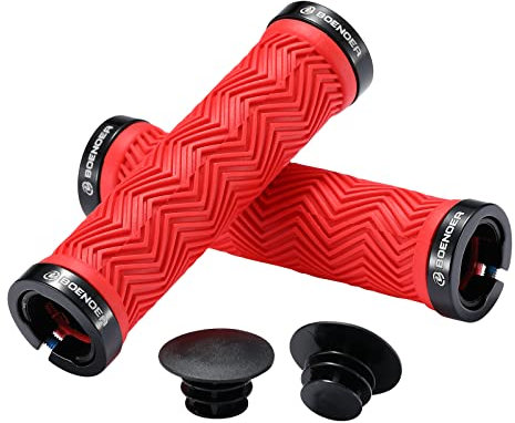 Boenoea Bike Grips, Double Lock on Bicycle Handlebar Grips Non-Slip for Cycling MTB BMX Mountain Bikes