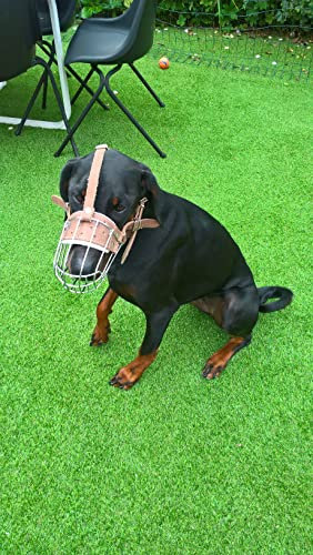 L&J Pets Uk Basket Dog Muzzle Strong metal wire Muzzle for Doberman, Malinois and Other Dogs
