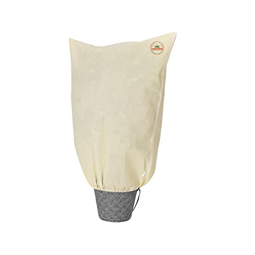 Gardebruk® Kübelpflanzensäcke 100x80 cm 70g/m² Reißverschluss Garten Frostschutzhaube Winterschutz für Pflanzen Pflanzenschutzvlies Beige