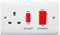 Standard White 45A Switch - Premium Curved Edge Switched Socket - 13A Single Power Socket, Anti-Microbial Plastic Wall Sockets