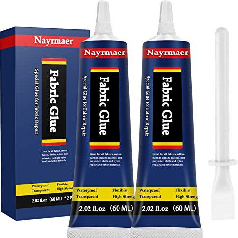 Nayrmaer Fabric Glue, Permanent Transparent Glue For Clothes Washable For All Fabrics, Cotton, Flannel, Denim, Leather, Polyester, Wrist Repair, 24 Hours Dry And Waterproofab
