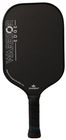 Diadem Warrior Edge Pickleball-Paddel, Karbonfaser-geätzte Oberfläche für maximalen Spin, Aero-Guard-Rand, 16 mm Kern, mittelschwer, 227 g, Mitternacht