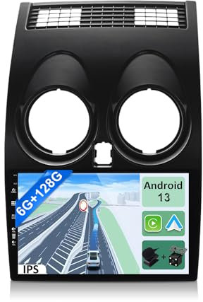 YUNTX [6GB+128GB] Android 14 Autoradio für Nissan Qashqai J10(2008-2014)-[Integriertes CarPlay/Android Auto/DSP/GPS]-9”IPS 2.5D-Kamera+MIC-DAB/Lenkradsteuerung/Mirror Link/Bluetooth 5.0/360 Kamera
