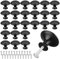 SHANHAIKX 25 Piezas Tirador de Mueble Redondo negro,Plateado Pomos negros,30mm Tiradores de Cocina Acero Inoxidable,Pomo de Armario Aplicarse a Gabinete, Cajón, Cajas, Estanterías.