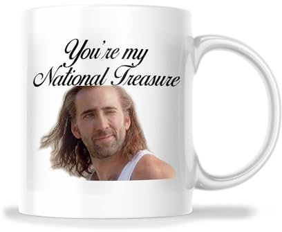 Tasse mit Aufschrift You're My National Treasure Nicolas Cage – Lustige Nic Cage Meme Niche – 325 ml Tasse tolles Geschenk für Urlaub Geburtstag Weihnachten – Premium-Keramik-Tasse – gedruckt in den