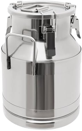 JAYEUW 10L Edelstahl Milchkanne mit Deckel und Tragebügel Vintage Bauernhof Milchkännchen für Dekoration und Lagerung