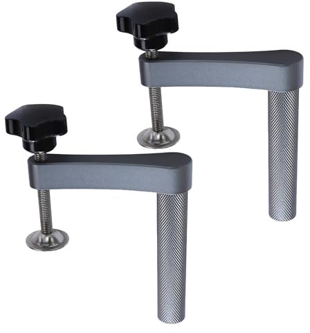 Luolety Bank-Hundeklemme, 2 Stück, MFT-Tisch, Hundeloch, schnell wirkende Halteklemme, Schreibtisch-Clip, verstellbare Edelstahl-Bankklemmen für Holzbearbeitung, Benchtop (20 mm)