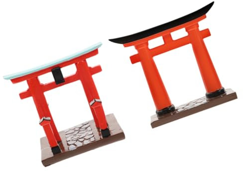 CIYODO 2pièces Mini Porte Japonaise Décorations Artisanales pour Maison Miniature Accessoires De Scène pour Chambre Et Salon Ornements De Jardin Zen Et Décor De Paysage