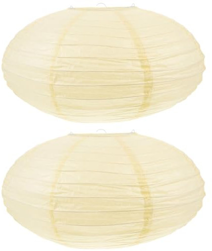 ARTIBETTER Lanternes Ovales 2 Abat-Jour En Papier Pliables Lampe Ronde Suspendue De Remplacement Pour Salon Chambre À Coucher