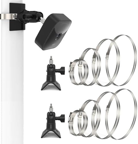 Blink Camera Mount - 2 Pack, Adjustable Pipe Clamp, Fits All Blink Outdoor/XT/XT2/Mini/Indoor Cameras, Black