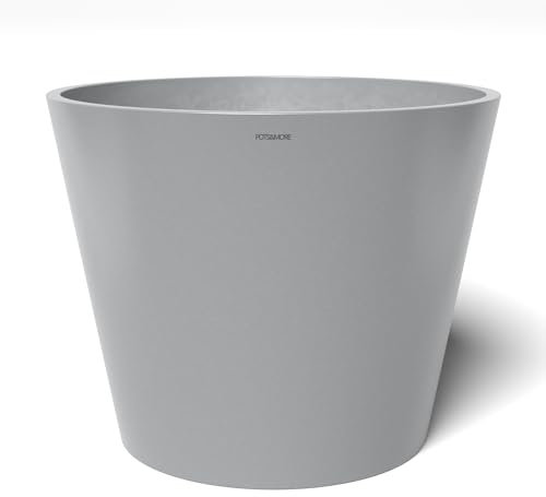 POTS&MORE VP015002 Conico 50 Pot de Fleurs, diamètre : 50 cm, Forme Ronde, Couleur : Gris Clair, Hauteur : 40,5 cm, Cache-Pot en Plastique, pour Plantes d'intérieur