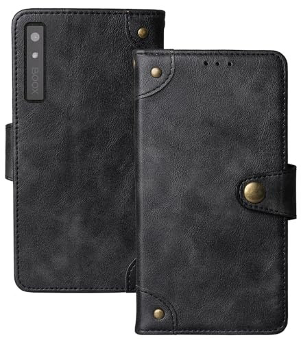 Anybird Nero Retro Pelle Case per Onyx Boox Palma/Onyx Boox Palma 2 6.13 Custodia Caso Premium Leather Cover Flip Guscio Protettiva Copertina Portafoglio Magnetico Anti Urto e Anti Graffi