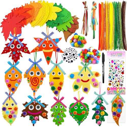 Lets Joy Ahornblätter Schaumstoff Aufkleber, 36 Stück Herbst Basteln für Kinder Set, Herbstblatt Aufkleber, Ahornblatt Moosgummi Aufkleber, Thanksgiving DIY Ahornblatt Accessoire Dekorationsset
