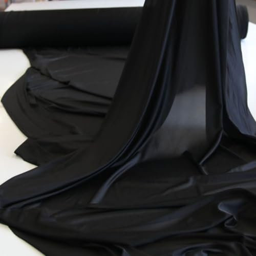 TOLKO leichter Sommer Batist aus weicher Baumwolle | zarter Nesselstoff für Kleid Bluse Tuch Rock Vorhang Baumwollstoff Meterware Kleiderstoff Dekostoff (Schwarz)