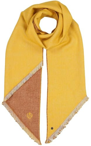 FRAAS Damen-Schal aus Cashmink zweifarbig - 45 x 200 cm - Feiner als Cashmere - Perfekt für Herbst und Winter - Made in Germany Gelb