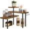 IBUYKE Countertop Organizer,3-Tier Spice Racks,Kitchen Counter Corner Shelf,4 Side Hooks,Adjustable Countertop Shelf for Kitchen, Bathroom, Coffee Bar, Cabinet, Desk,Rustic Brown,TLJ023H