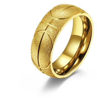 Halskette Ketten Schmuck Herren Frauen Anhänger Necklace 3 Farben Männer Vintage-Mode Basketball Sport Ring Frosted Finger Ringe Für Frauen Schmuck Zubehör 12 Gold