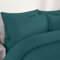 Brentfords Double Bedding Set Plain Dye, Ultra Soft Warm Luxurious Fabric Plain Dark Blue Fade Resistant Microfibre Double Duvet Set with 2 Pillowcases, Teal