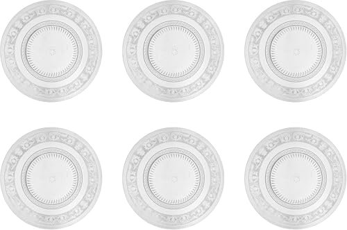 Set di 6 piatti per 6 persone, Ø 26 cm, in vetro nostalgico, piatti da insalata, in vetro, piatti da antipasto, piatti piatti piatti da pizza, piatti da portata (6 medi)
