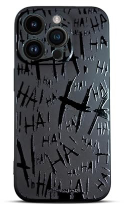 SIMPLYMDRN Slim für iPhone 15 Pro Hülle – Joker Haha Design – Coole Hülle für Männer – Superhelden-Bösewicht Designer-Cover – Schlank und Flexibel (Jokester Schwarz)