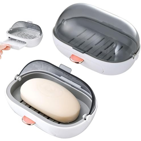 Lot De 2 Boîte à Savon Murale pour Douche, 2 Pièces Porte-Savon, Boite Support Mural, Porte Salle de Bain, pour Salle de Bain Douche Cuisine