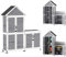 Outsunny Abri de Jardin + Armoire de Rangement en Bois, cabane de Jardin extérieur intérieur avec Toit incliné en Asphalte, étagères et Portes verrouillables, Armoire à Outils pour Balcon, Gris