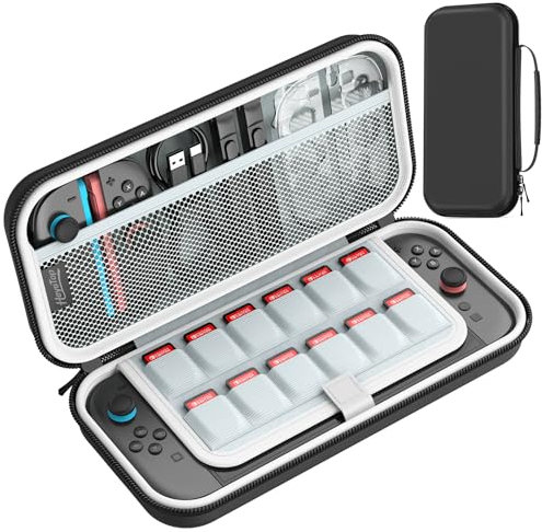 HEYSTOP Custodia per Nintendo Switch 2 Console, Custodia da Viaggio Protettiva di Grande Capacità con 12 Slot per Schede di Gioco per Nintendo Switch 2 Accessori 2025 Ultimo Modello