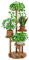 Bamworld Étagère à plantes multi-niveaux en bois - Support de plantes à 4 niveaux pour salon et jardin - Escalier à fleurs avec plusieurs couches