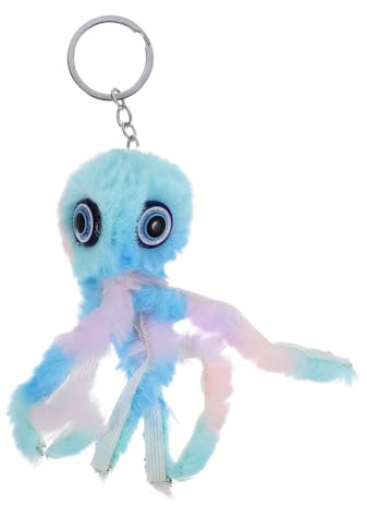 Vaguelly Plüsch Oktopus Schlüsselanhänger Mit Metallkette Weicher Kuschelanhänger Leicht Und Tragbar Taschen Und Rucksackdekoration Für Kinder Und Freunde