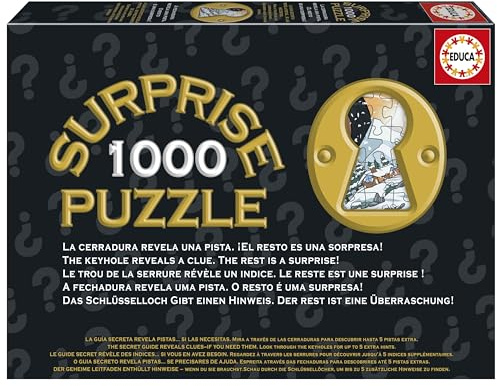 Educa – 1000-Teile-Überraschungspuzzle für Erwachsene | Antikes Weihnachtspuzzle. Das Schloss gibt einen Hinweis Preis. Der Rest ist eine Überraschung! Ab 14 Jahren (20397)