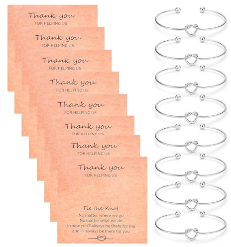 CERSLIMO Bridesmaid Gifts - 4/6 Pcs Bridesmaid Proposal Gifts, Tie The Knot Bracelet Maid of Honor Gifts Wedding Flower Girl Gift, Bridesmaid Proposal Jewelry Bridal Party Knot Bracelet for Women