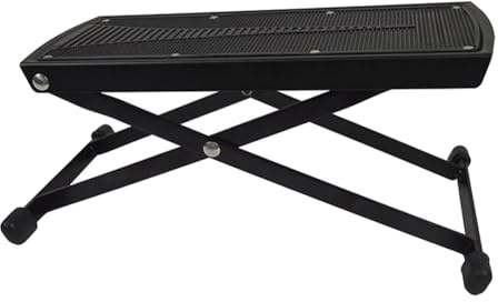 Bosiyrggrl Guitar Pedal Metal Pedal Black Adjustable Height Non-Slip Pad Foldable Support Footstool Guitar Accessories