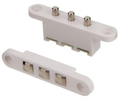 Gutol Contatto per porta con serratura elettrica 3P, connettore a 3 pin, materiale resistente, facile installazione, bianco