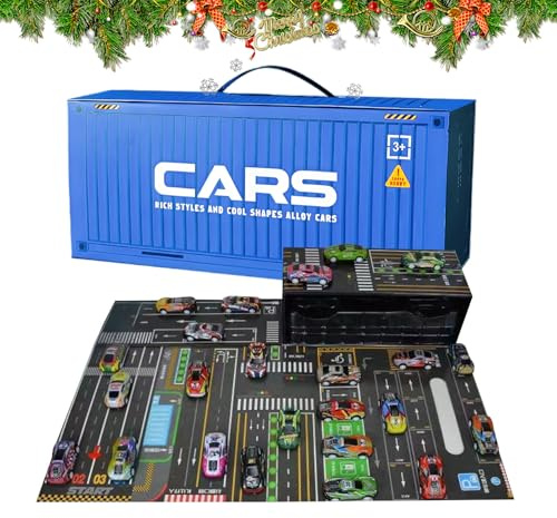 2026 Neues 24-teiliges Rückzugsauto-Set Mit Integrierter Garage | Reibungsbetriebenes Kinderspielzeugauto | Bulk Mental Trucks Spielzeugfahrzeuge Für Kinder, JungenUnd Mädchen Im Alter Von 3–8 Jahren