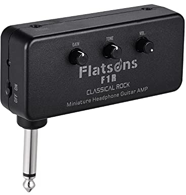 Aumotop Flatsons F1R Mini Amplificatore per Chitarra per Cuffie con Controllo GAIN Rock Classico Appassionati di Chitarra