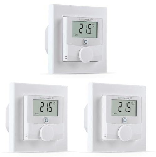 Homematic IP Wandthermostat mit Schaltausgang – für Markenschalter, Smart Home, digitales Thermostat Fußbodenheizung mit/ohne App, Alexa, Google Home, Temperaturmessung, Energie sparen, 150628A0