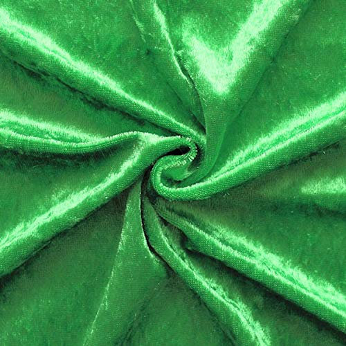 STOFFKONTOR Pannesamt Stoff - Meterware, Farbe Gras-Grün – zum Nähen von Bekleidung, Kostümen, Dekorationen