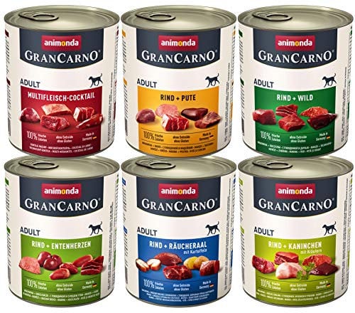 animonda Gran Carno adult Hundefutter, Nassfutter für erwachsene Hunde, Kräftige Variation, 6 x 800 g