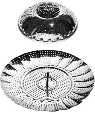 Premier Housewares Folding Steamer, 28 cm - Stainless Steel, Silver