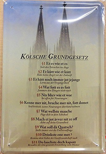 Unbekannt Kölsche Grundgesetz Blechschild Gewölbt 20x30cm VS2647