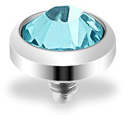 Taffstyle® Dermal Anchor Piercing Aufsatz Kugel Kristall Ball Flach / 3mm - Aqua