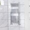 Warmehaus Contemporary Curved Heated Bathroom Towel Rail Radiator Rad 900 x 450 Chrome