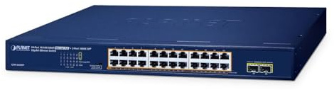 Planet GSW-2620HP switch di rete Gestito 10G Ethernet (100/1000/10000) Connessione Ethernet, supporto alimentazione Via Porta CE (PoE) 1U Nero