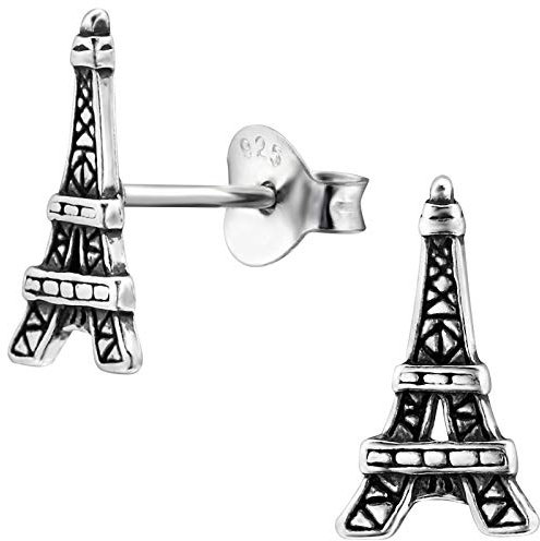 EYS JEWELRY Ohrstecker Damen Eiffelturm Paris Frankreich 925 Sterling Silber oxidiert Damen-Ohrringe
