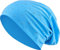 Jersey Baumwolle elastisches Long Slouch Beanie Unisex Herren Damen mit Strass Stern Steinen Mütze Heather in 35 (7) (Turquoise)